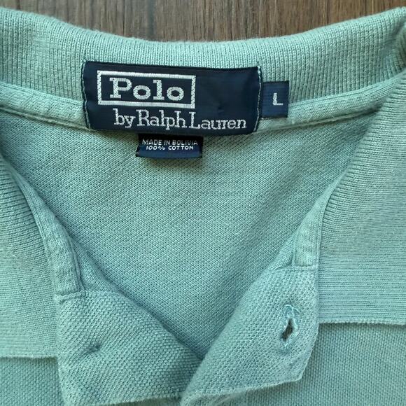 Polo Ralph Lauren Green Polo Shirt Men’s Size Large Cotton Classic - Picture 3 of 5